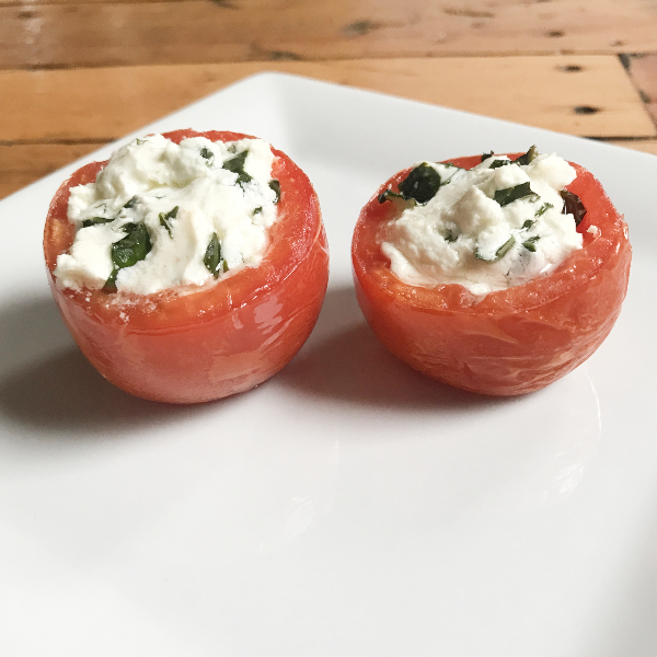 Cheese & Herb Stuffed Tomatoes | Think Tasty