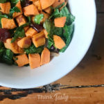 Warm Sweet Potato Salad with Spinach & Cranberries