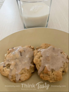 glazed pear and dried cranberry cookies