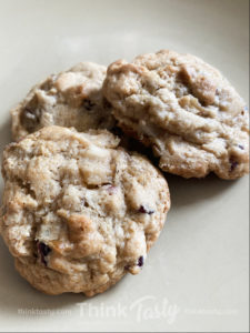 glazed pear and dried cranberry cookies