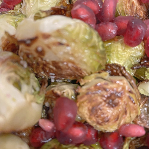 roasted brussel sprouts with pomegranate