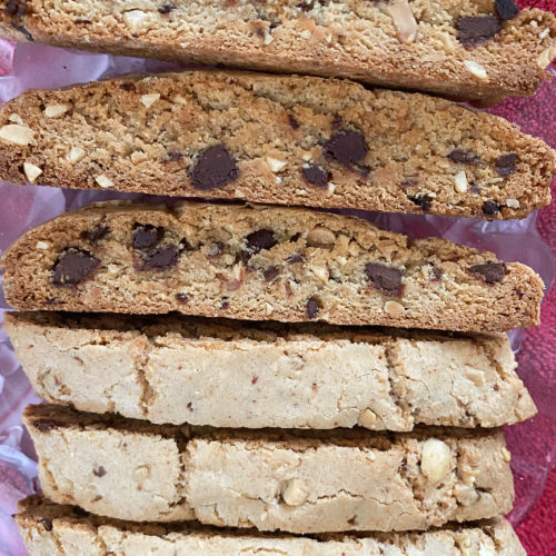 Chocolate and peanut butter biscotti