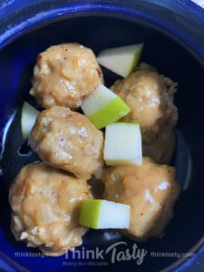 apple bourbon chicken meatballs