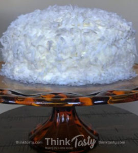 Frosted coconut cake