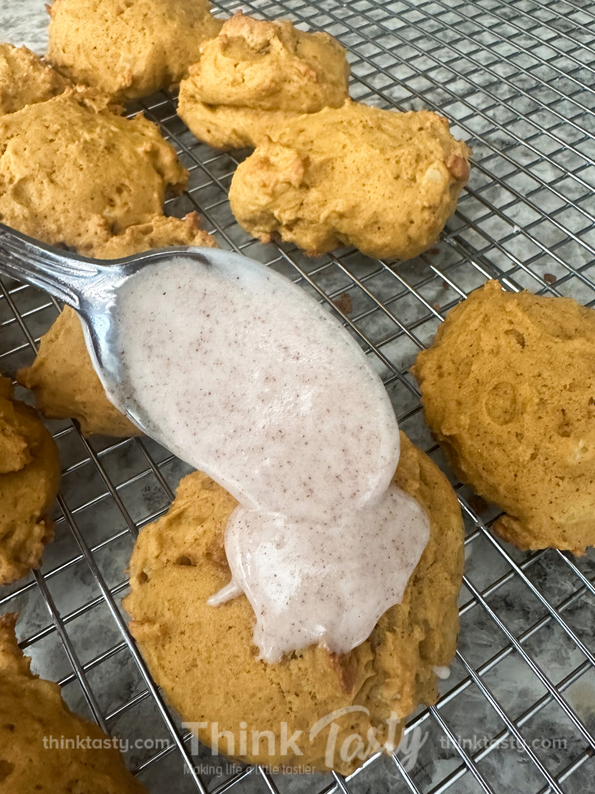 glazing the best pumpkin cookies