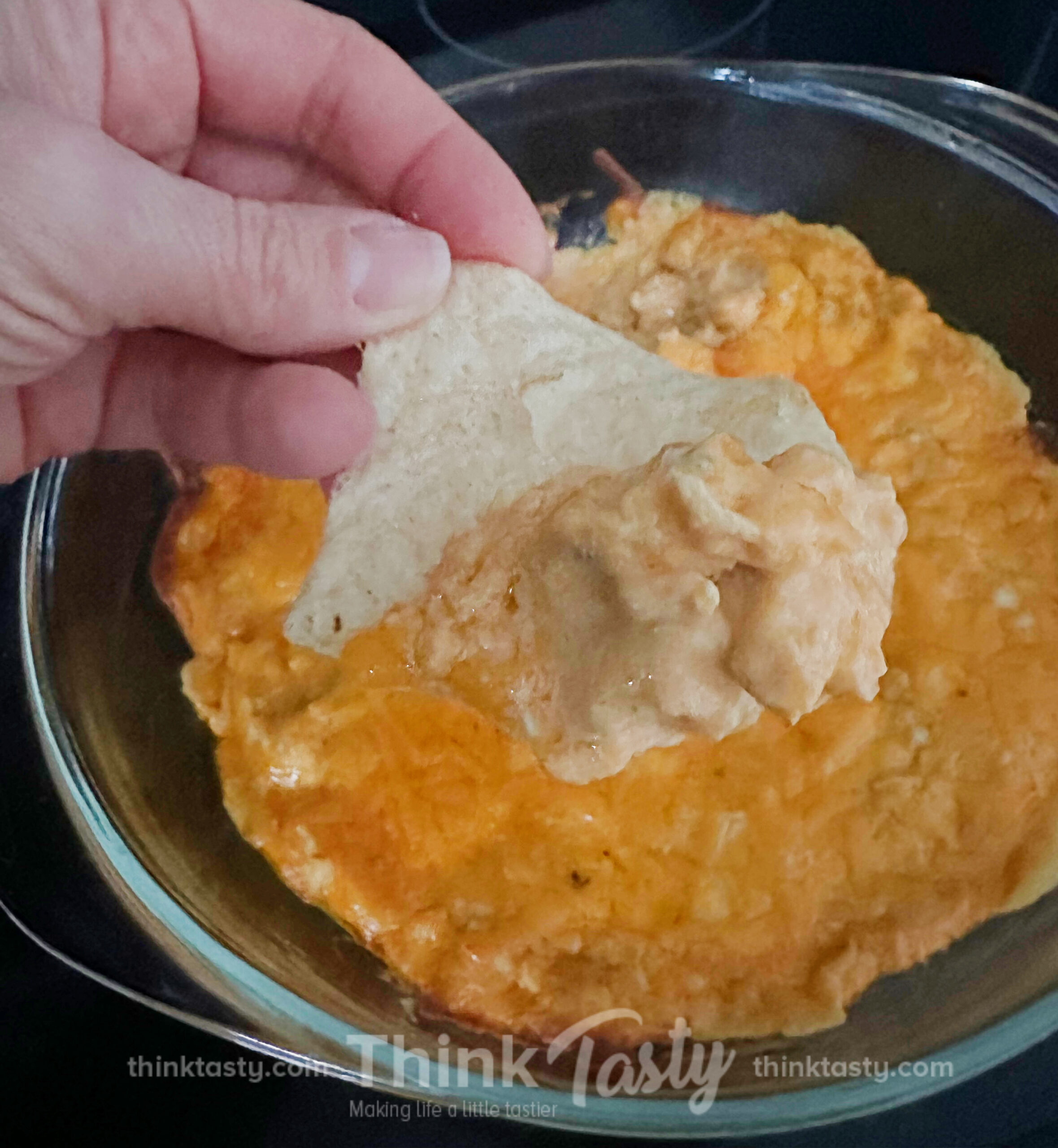 hot (and healthier) buffalo chicken dip